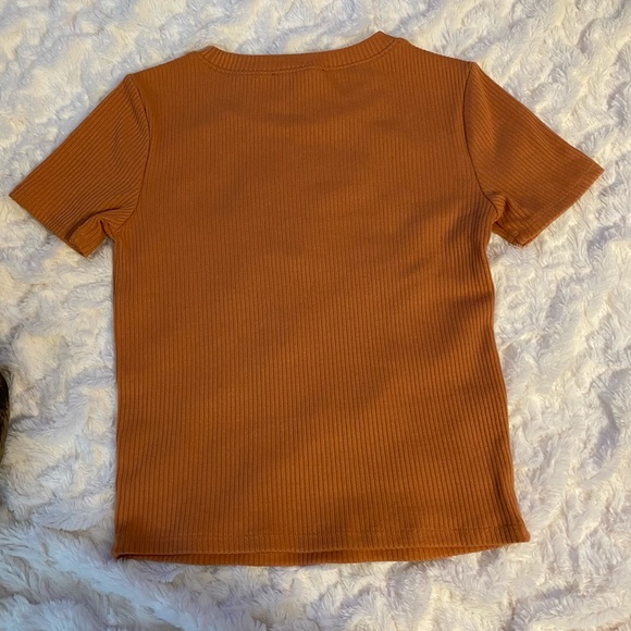Orange Ribbed Crop Top - Picture 2 of 2
